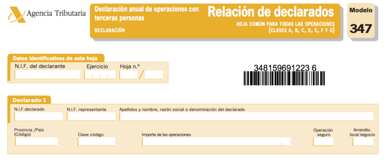 Rellenar el Modelo 347 Declarados Rellenar el Modelo 347 Declarados