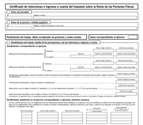 Certificado de Retenciones PDF para el IRPF