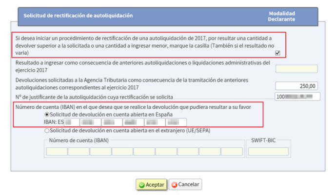 Rectificación de Autoliquidación Rectificación de Autoliquidación
