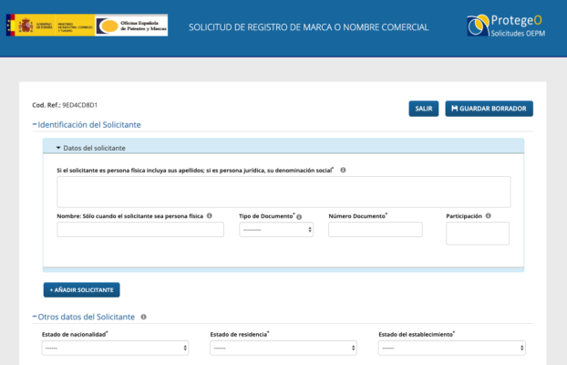 Registro de marca o de nombre comercial Registro de marca o de nombre comercial
