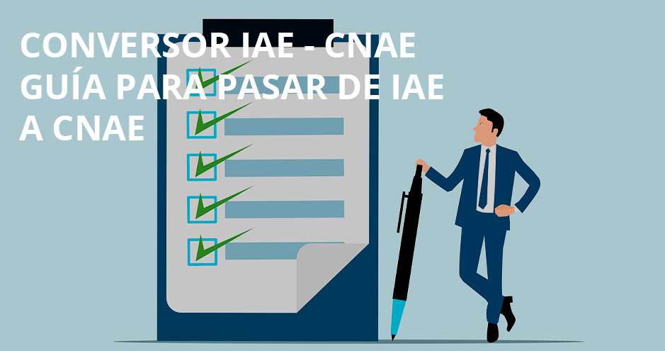 Imagen de un conversor IAE a CNAE facilitando la identificación de códigos de actividad económica.